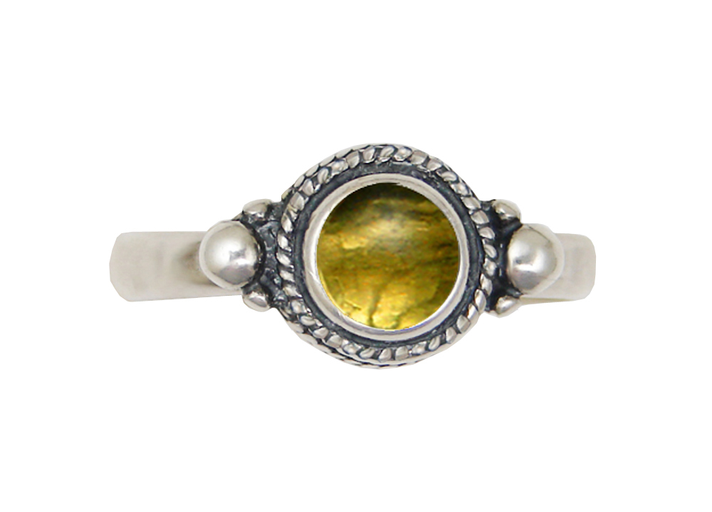 Sterling Silver Ring With Citrine Size 8